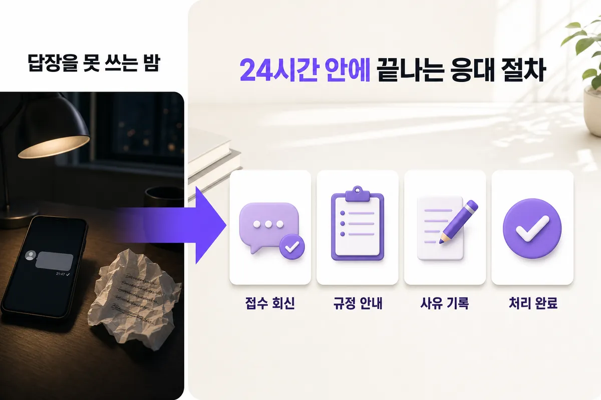 환불 요청을 받으면 답장이 막힌다 — 문제와 해결을 한 장으로 정리한 인포그래픽