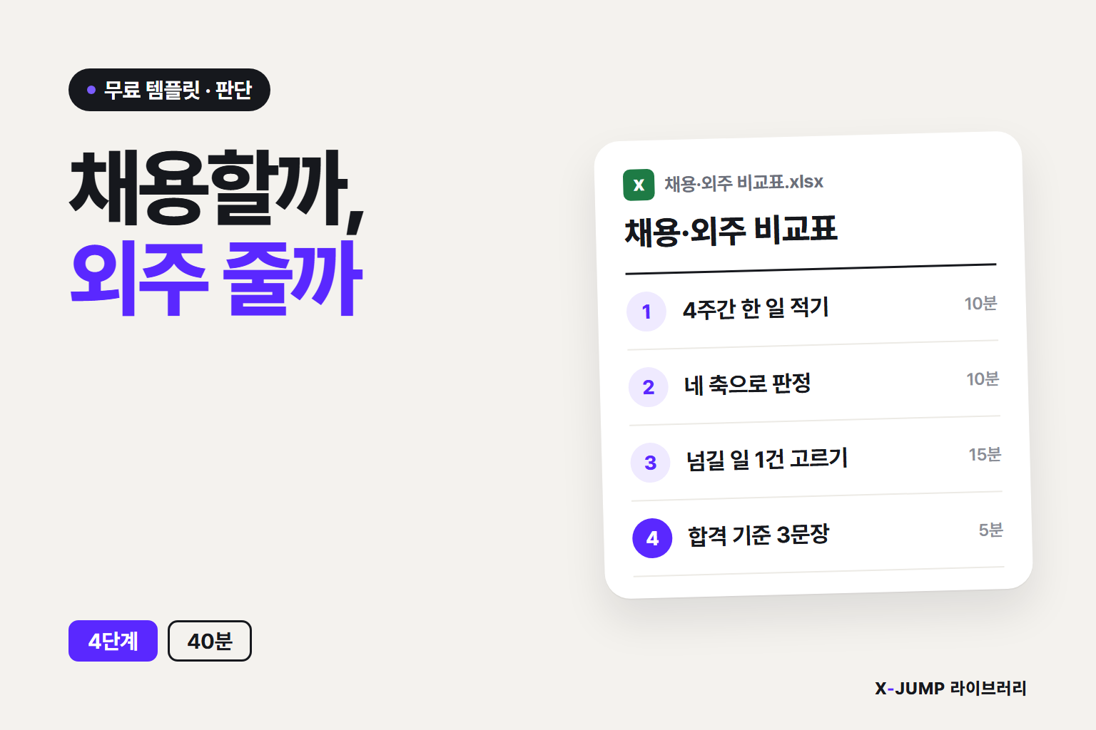 사람을 쓸지 외주를 줄지 못 정할 때
