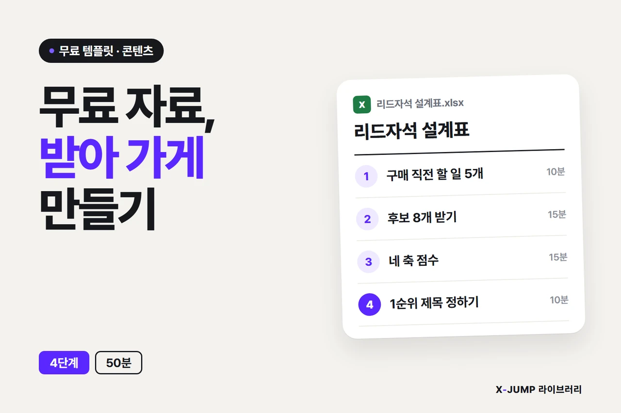 무료 자료에 다운로드가 0건일 때 — 문제와 해결을 한 장으로 정리한 인포그래픽