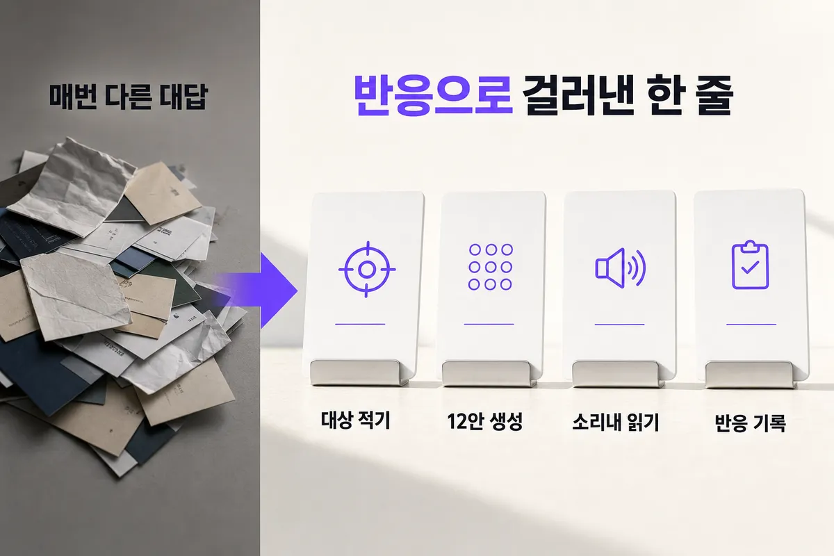 나를 한 줄로 소개 못 할 때 — 문제와 해결을 한 장으로 정리한 인포그래픽