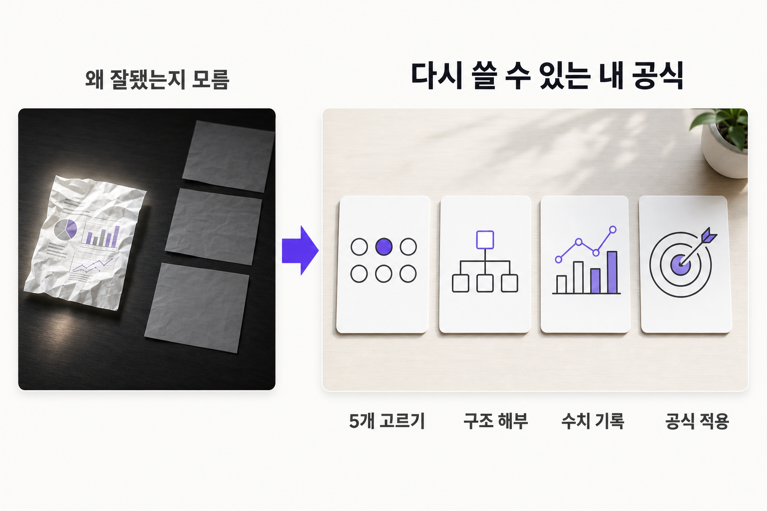 잘된 콘텐츠의 구조를 찾아 다시 쓰는 방법, 4단계 — 문제와 해결을 한 장으로 정리한 인포그래픽