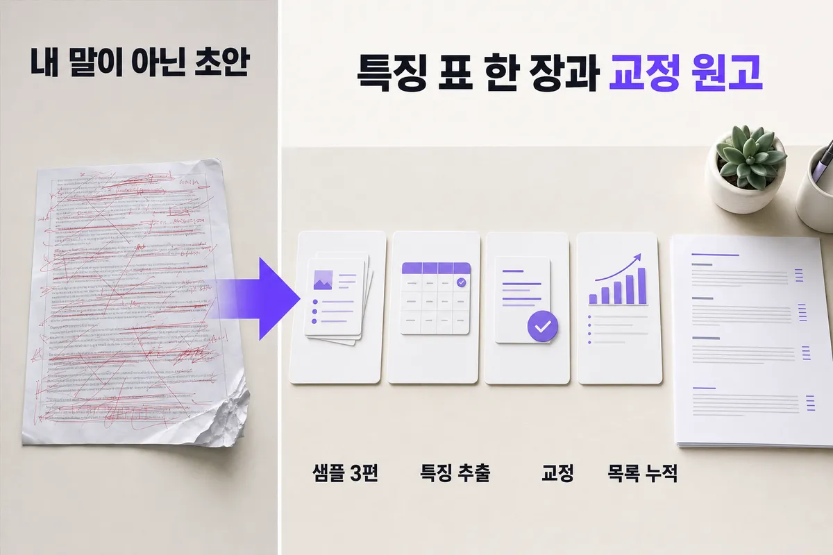 AI가 쓴 티가 나서 못 쓸 때 — 문제와 해결을 한 장으로 정리한 인포그래픽