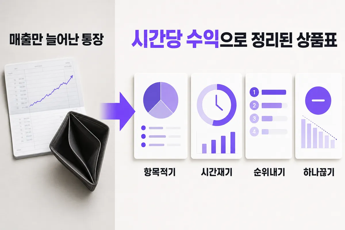 매출은 나는데 남는 게 없을 때 — 문제와 해결을 한 장으로 정리한 인포그래픽